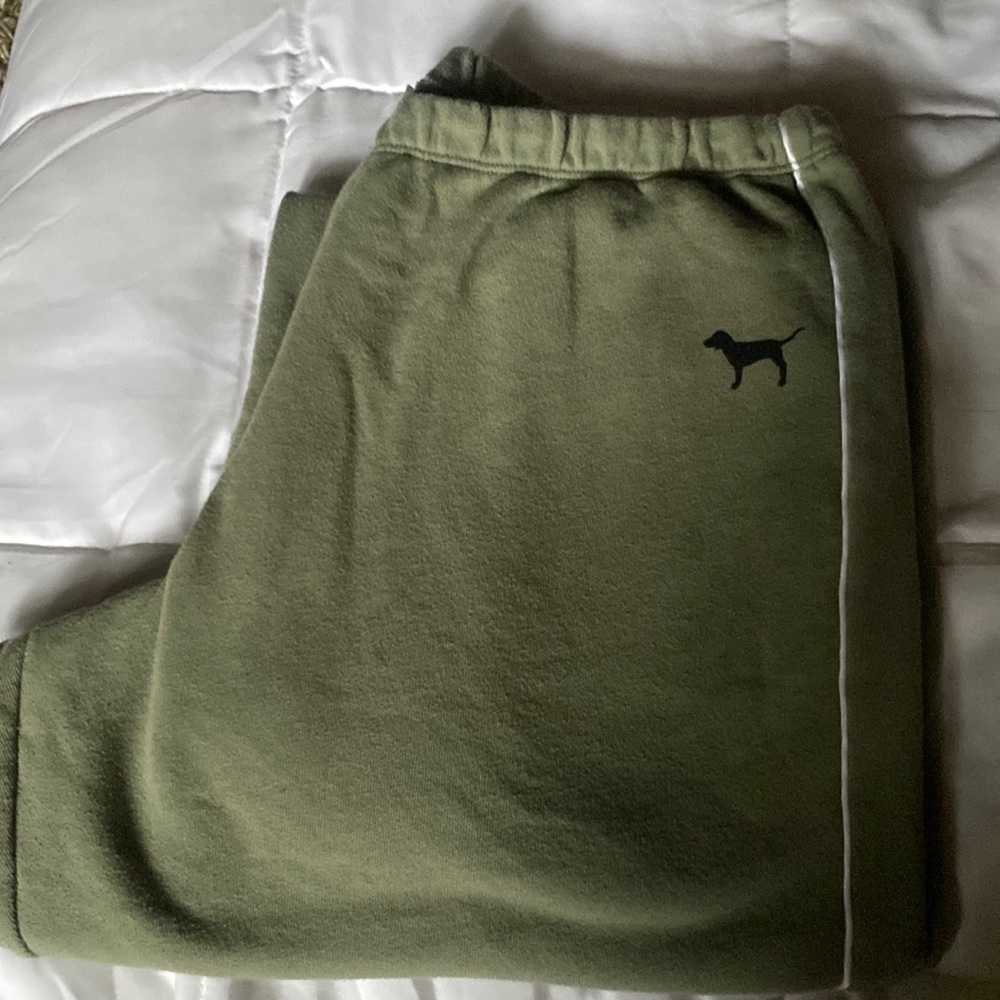 Pink, green sweatpants